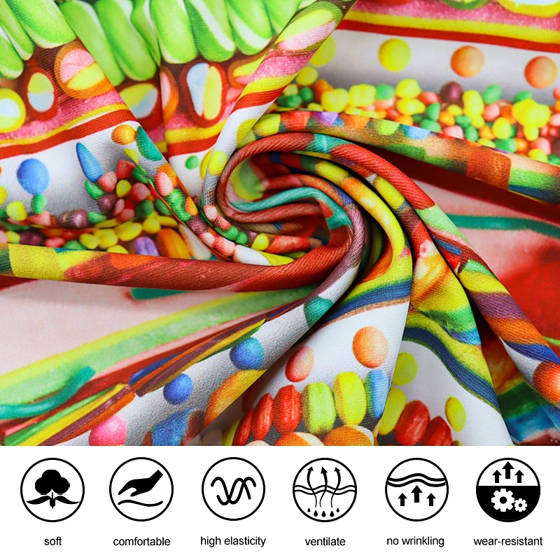 Spandex polyester knitted printed elastic fabric